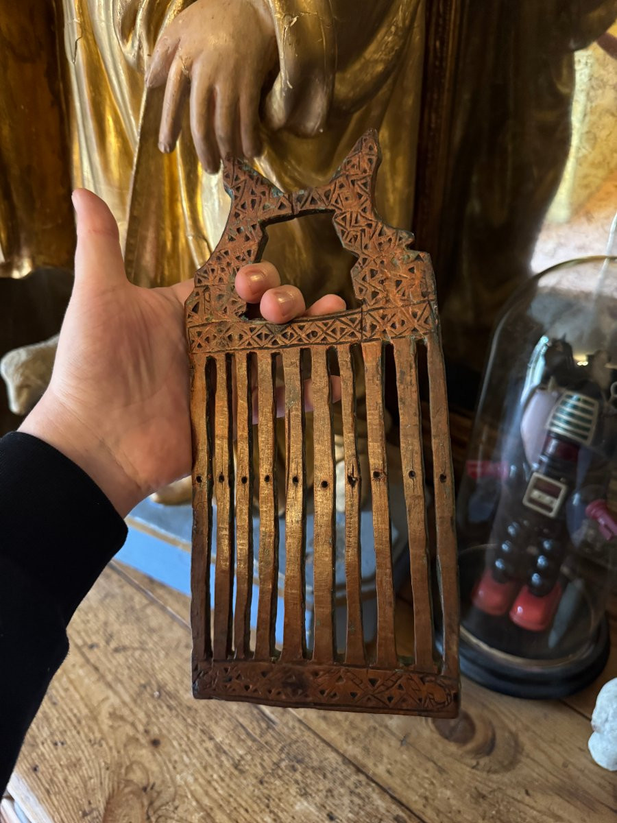 Knife Carving - Large Ribbon Basket - Folk Art - Massif Central - Primitive Art-photo-4