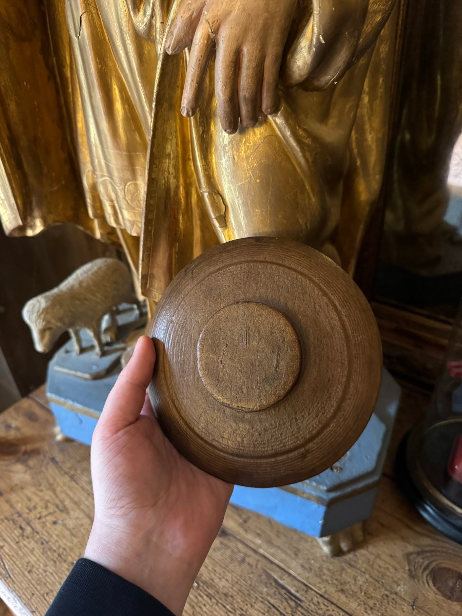 Bread Mark, Butter Mark – Ihs – Cross And Stars – Carved Wood – Folk Art-photo-4