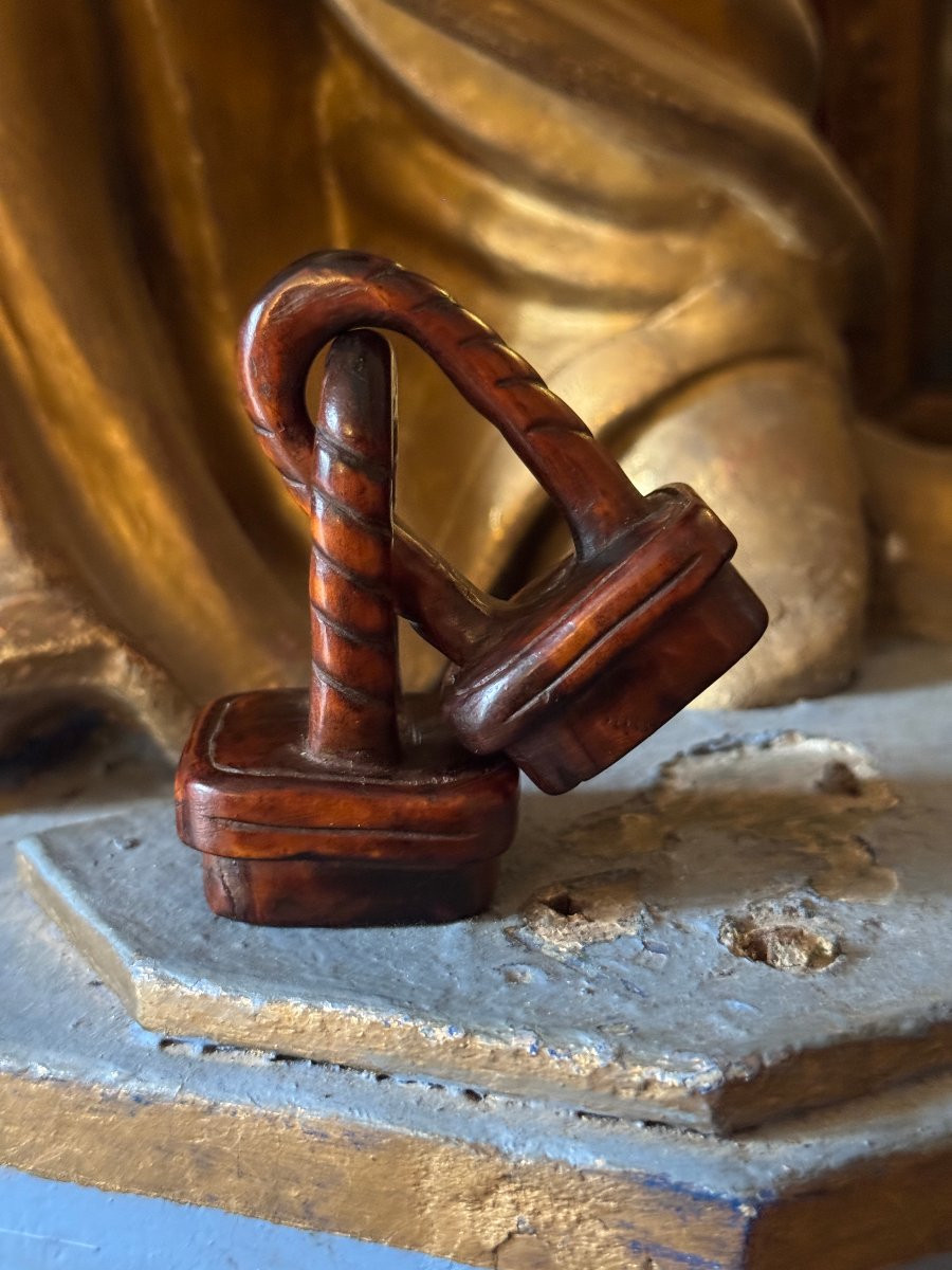  Doubles marques &agrave; pain monoxyles &ndash; Maillons de cha&icirc;ne d'amour &ndash;  Bois sculpt&eacute; &ndash; Art populaire-photo-3