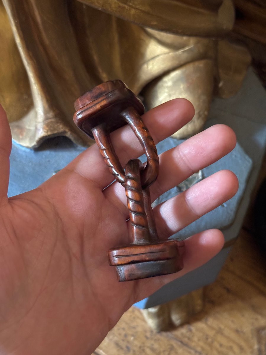  Doubles marques &agrave; pain monoxyles &ndash; Maillons de cha&icirc;ne d'amour &ndash;  Bois sculpt&eacute; &ndash; Art populaire-photo-4