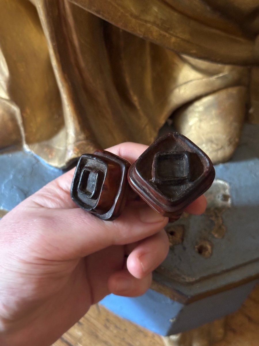  Doubles marques &agrave; pain monoxyles &ndash; Maillons de cha&icirc;ne d'amour &ndash;  Bois sculpt&eacute; &ndash; Art populaire-photo-1