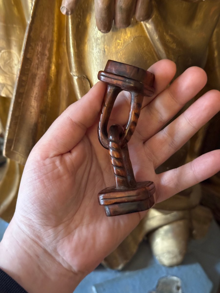  Doubles marques &agrave; pain monoxyles &ndash; Maillons de cha&icirc;ne d'amour &ndash;  Bois sculpt&eacute; &ndash; Art populaire-photo-3