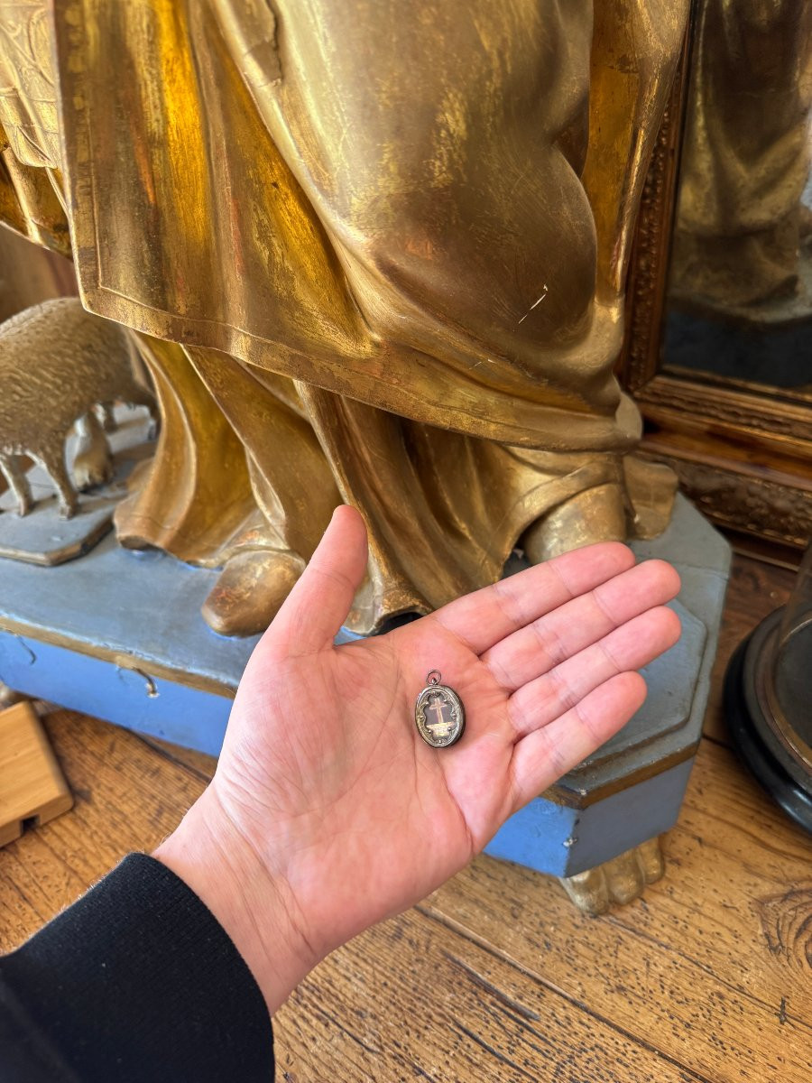 Reliquaire – Reliquaire de la Vraie Croix – Argent massif – France-photo-2