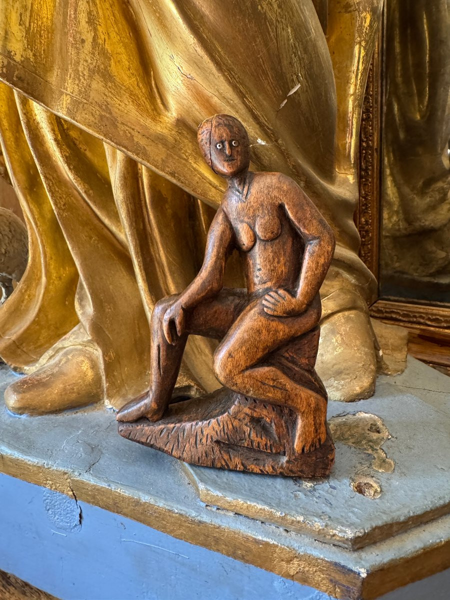 Erotica, Curiosa &ndash; Sculpture &ndash; Nu f&eacute;minin &ndash; Figure f&eacute;minine assise &ndash; Art populaire-photo-2