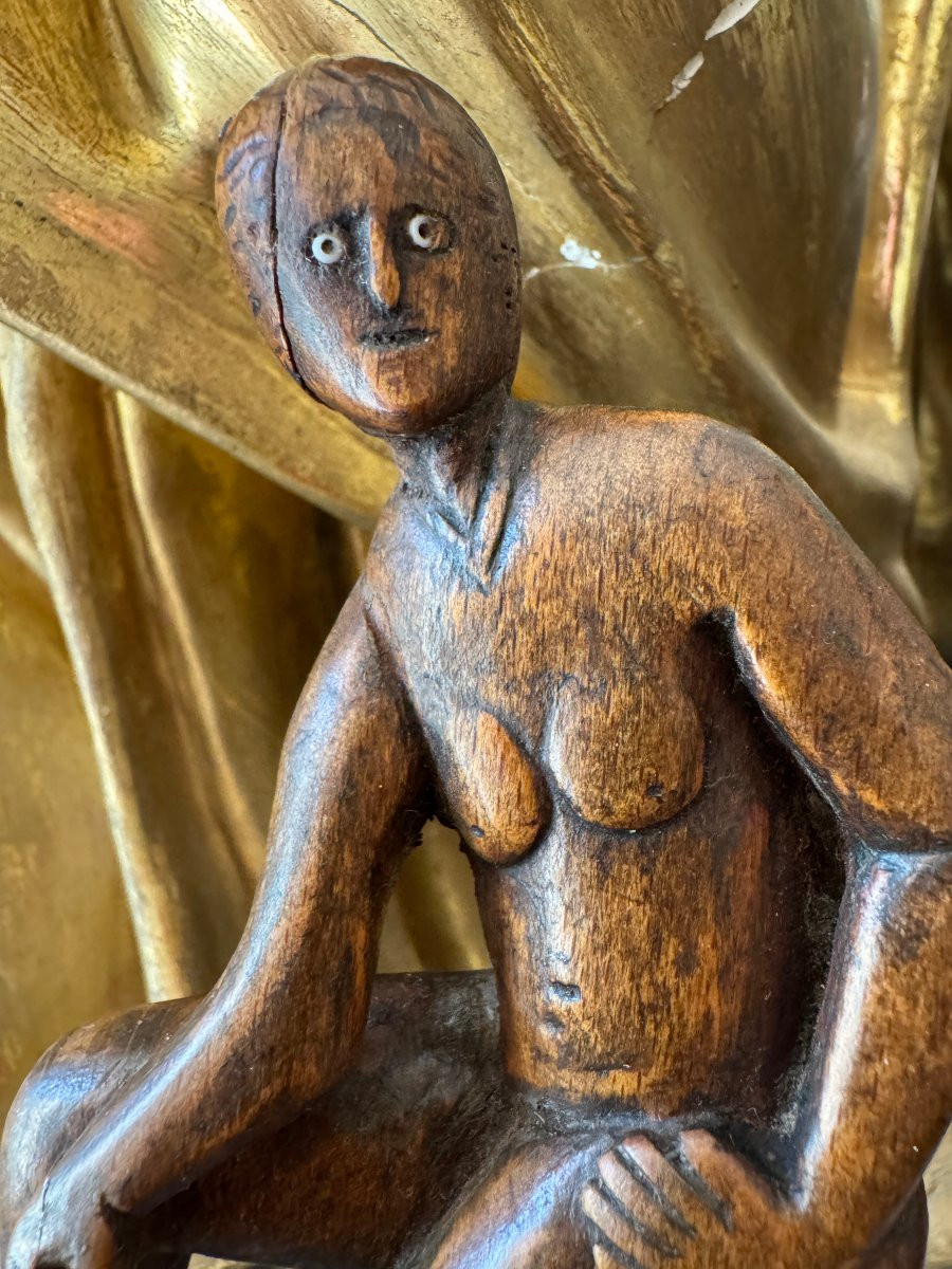Erotica, Curiosa &ndash; Sculpture &ndash; Nu f&eacute;minin &ndash; Figure f&eacute;minine assise &ndash; Art populaire-photo-3