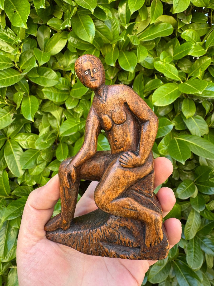 Erotica, Curiosa &ndash; Sculpture &ndash; Nu f&eacute;minin &ndash; Figure f&eacute;minine assise &ndash; Art populaire-photo-4