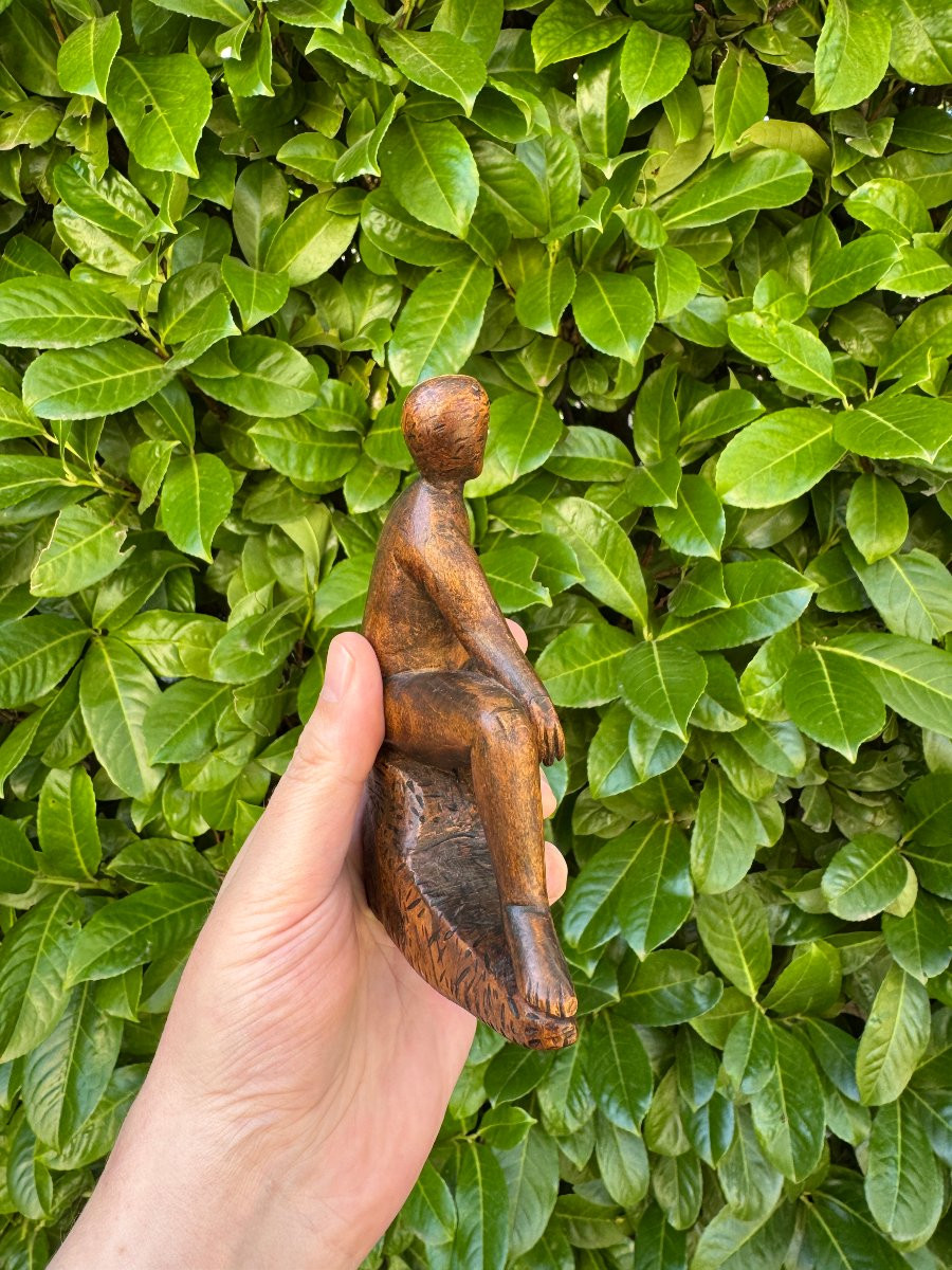 Erotica, Curiosa &ndash; Sculpture &ndash; Nu f&eacute;minin &ndash; Figure f&eacute;minine assise &ndash; Art populaire-photo-1