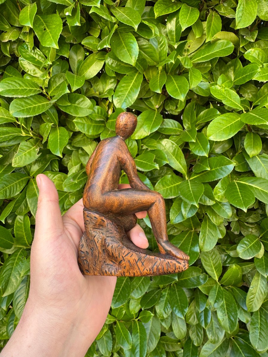 Erotica, Curiosa &ndash; Sculpture &ndash; Nu f&eacute;minin &ndash; Figure f&eacute;minine assise &ndash; Art populaire-photo-2