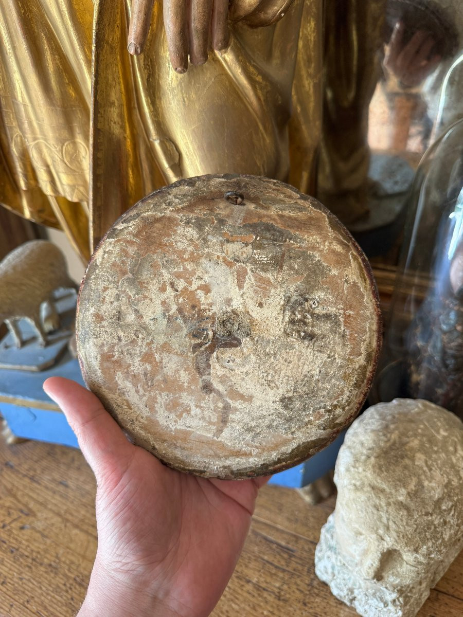  Tondo - Oil On Panel - Humiliated Christ Carrying The Cross - Stations Of The Cross - Northern Italy-photo-3