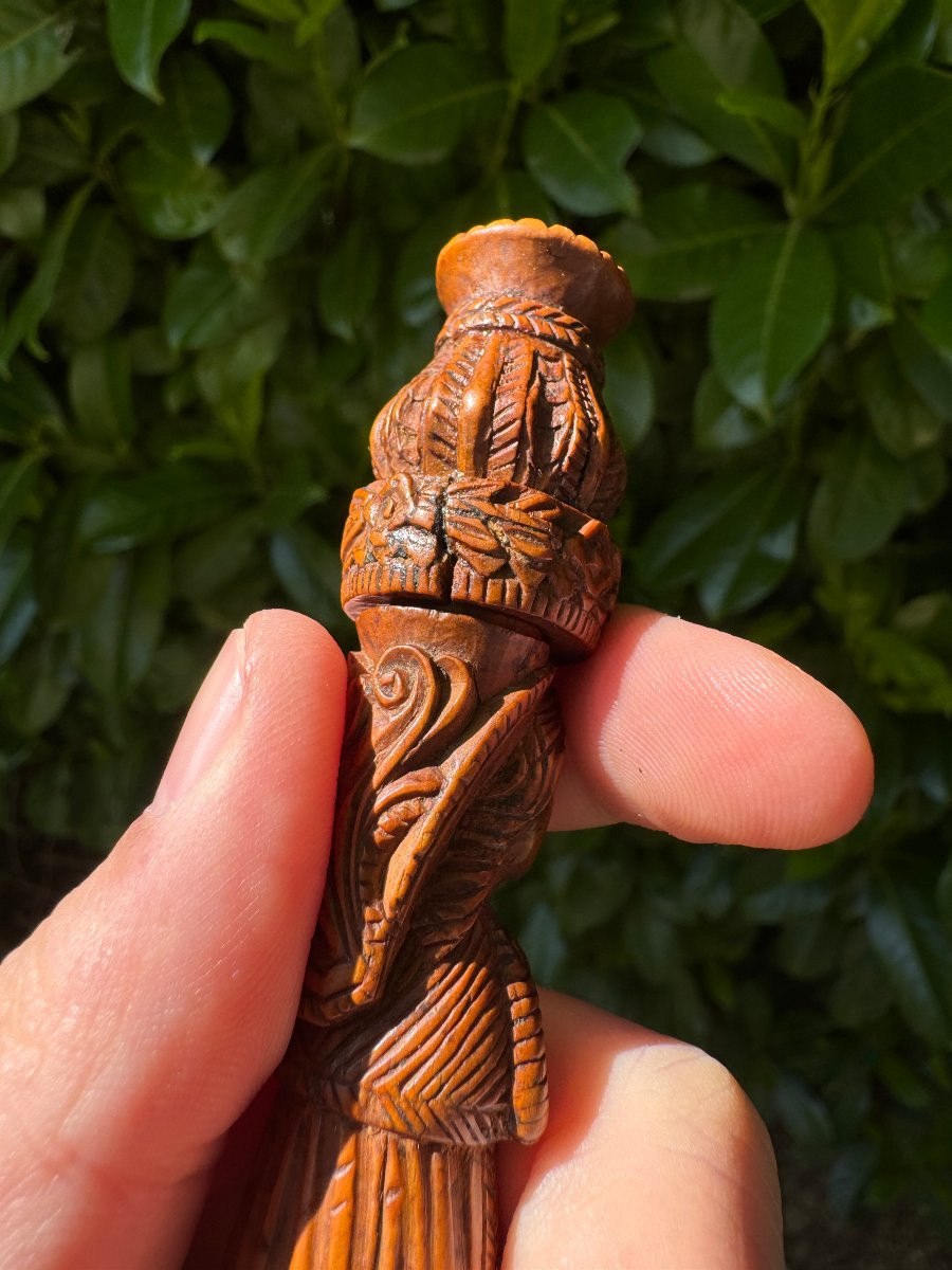 Museum - Carved Boxwood Anthropomorphic Needle-holder - Folk Art-photo-7