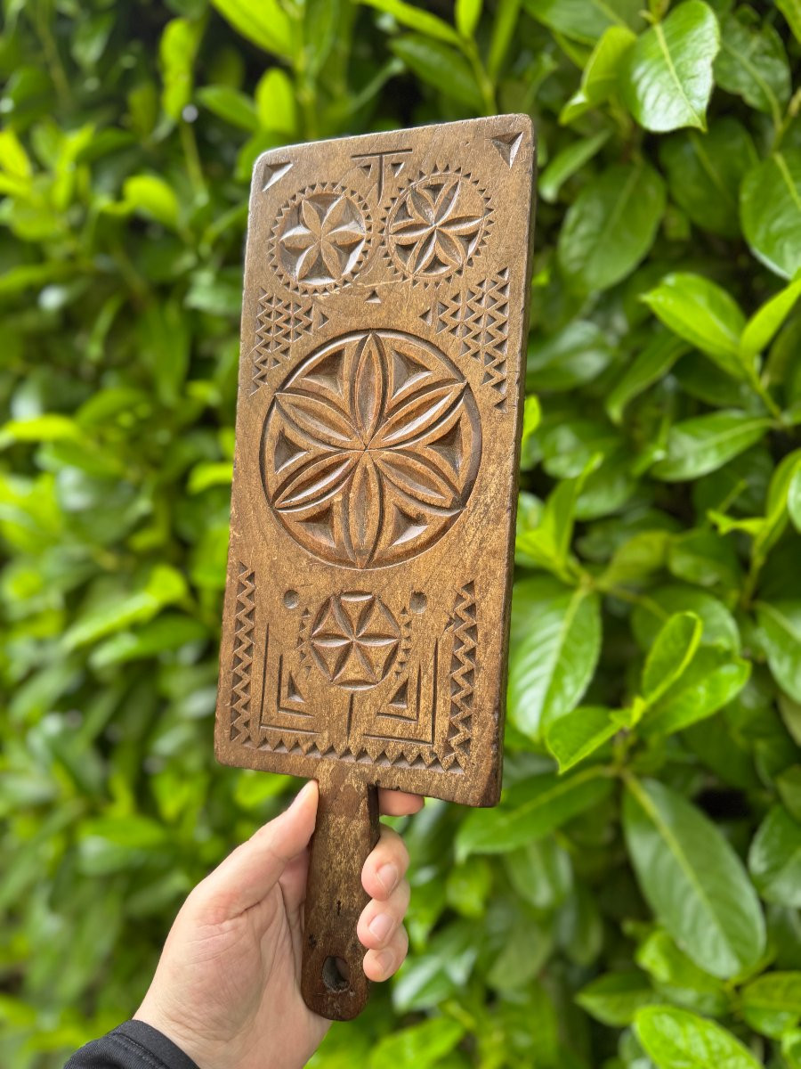 Butter Pat, Bread Mark, Butter Mark - Carved Butter Plate - Folk Art-photo-6