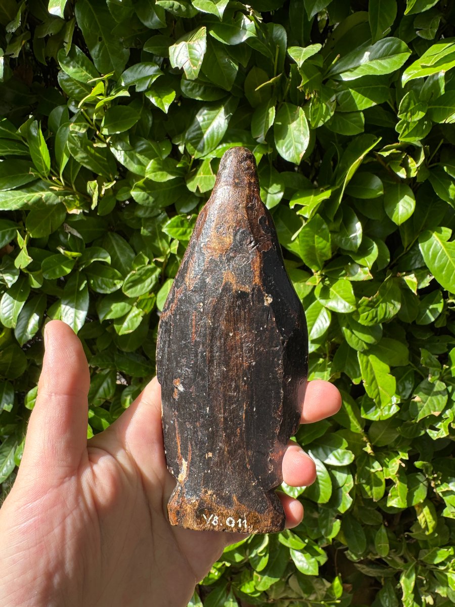 Vierge de berger – Bois sculpté au couteau – Cœur Immaculé – Art populaire – Auvergne-photo-3