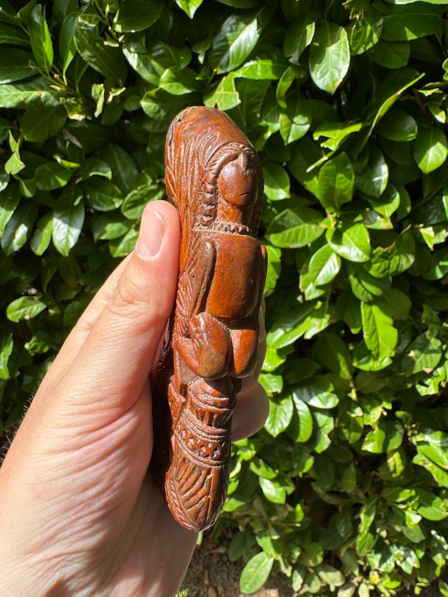 Curiosa, Erotica - Houlette de berger anthropomorphe – Bois sculpté – Érotisme - Art populaire-photo-4