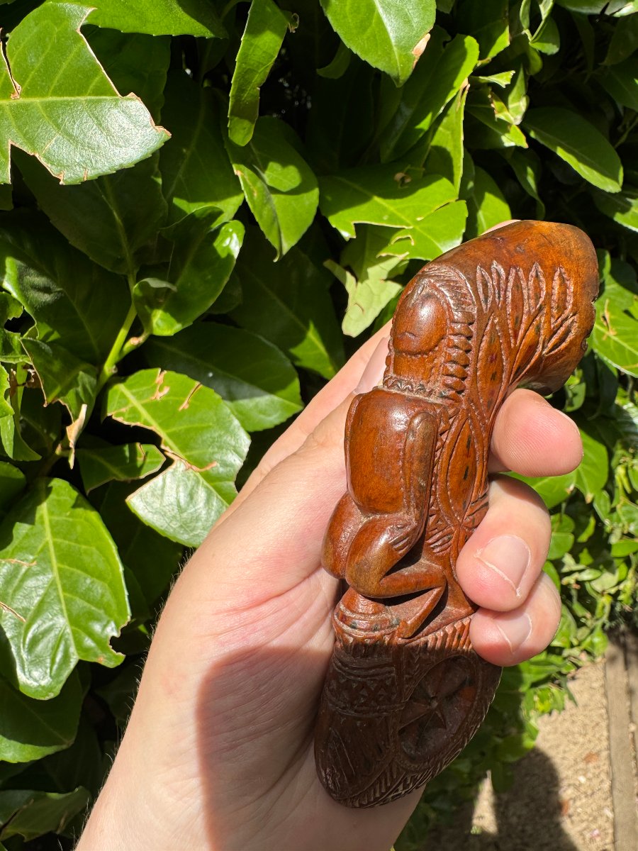 Curiosa, Erotica - Houlette de berger anthropomorphe – Bois sculpté – Érotisme - Art populaire-photo-8