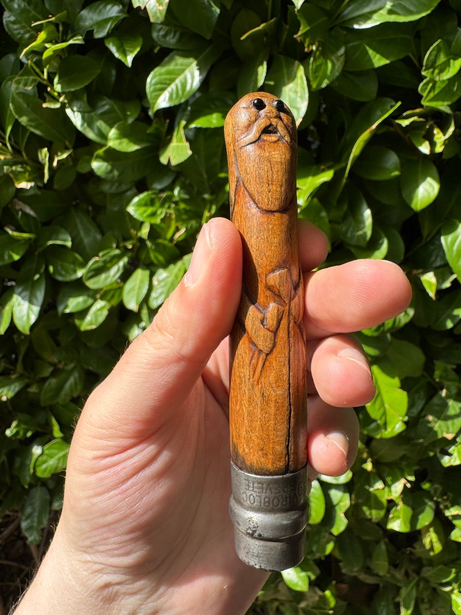 Coutellerie - Couteau Opinel sculpté - Couteau anthropomorphe – Art populaire – France-photo-3
