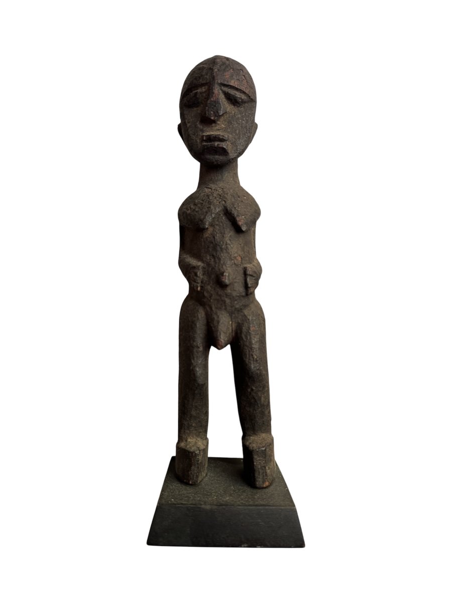African Art, Primitive Art - Ancient Female Statue Lobi 