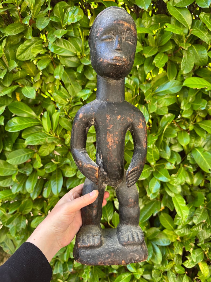 African Art, Primitive Art - Ancient Male Anthropomorphic Statue - Fetish, Curiosity-photo-3