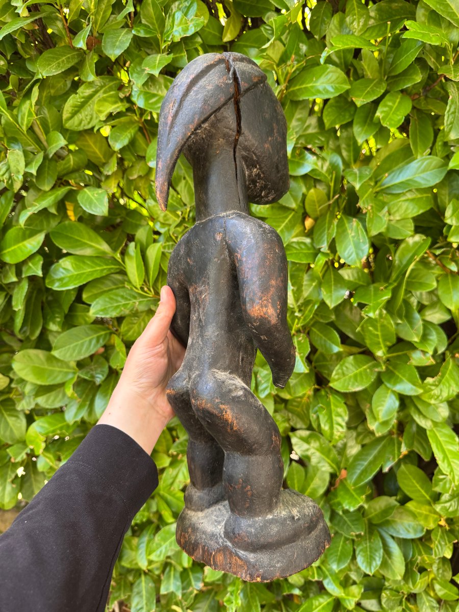 African Art, Primitive Art - Ancient Male Anthropomorphic Statue - Fetish, Curiosity-photo-3