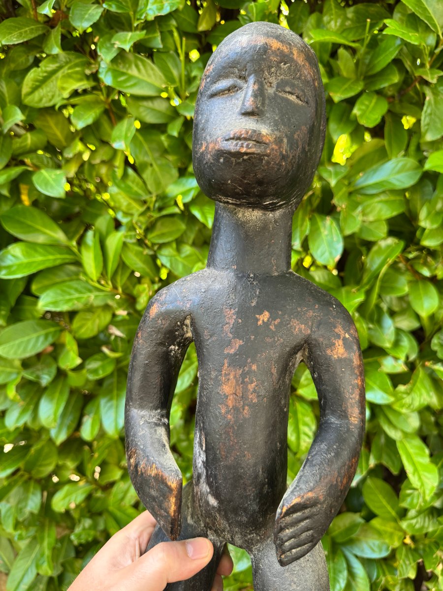 African Art, Primitive Art - Ancient Male Anthropomorphic Statue - Fetish, Curiosity-photo-5