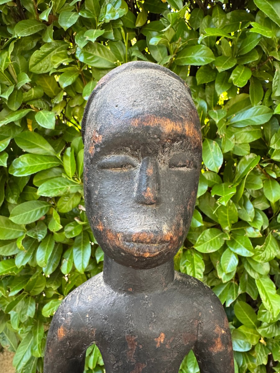 African Art, Primitive Art - Ancient Male Anthropomorphic Statue - Fetish, Curiosity-photo-7