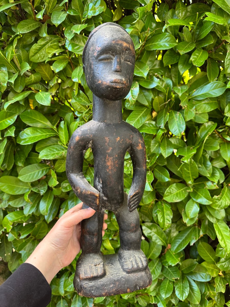 African Art, Primitive Art - Ancient Male Anthropomorphic Statue - Fetish, Curiosity-photo-8