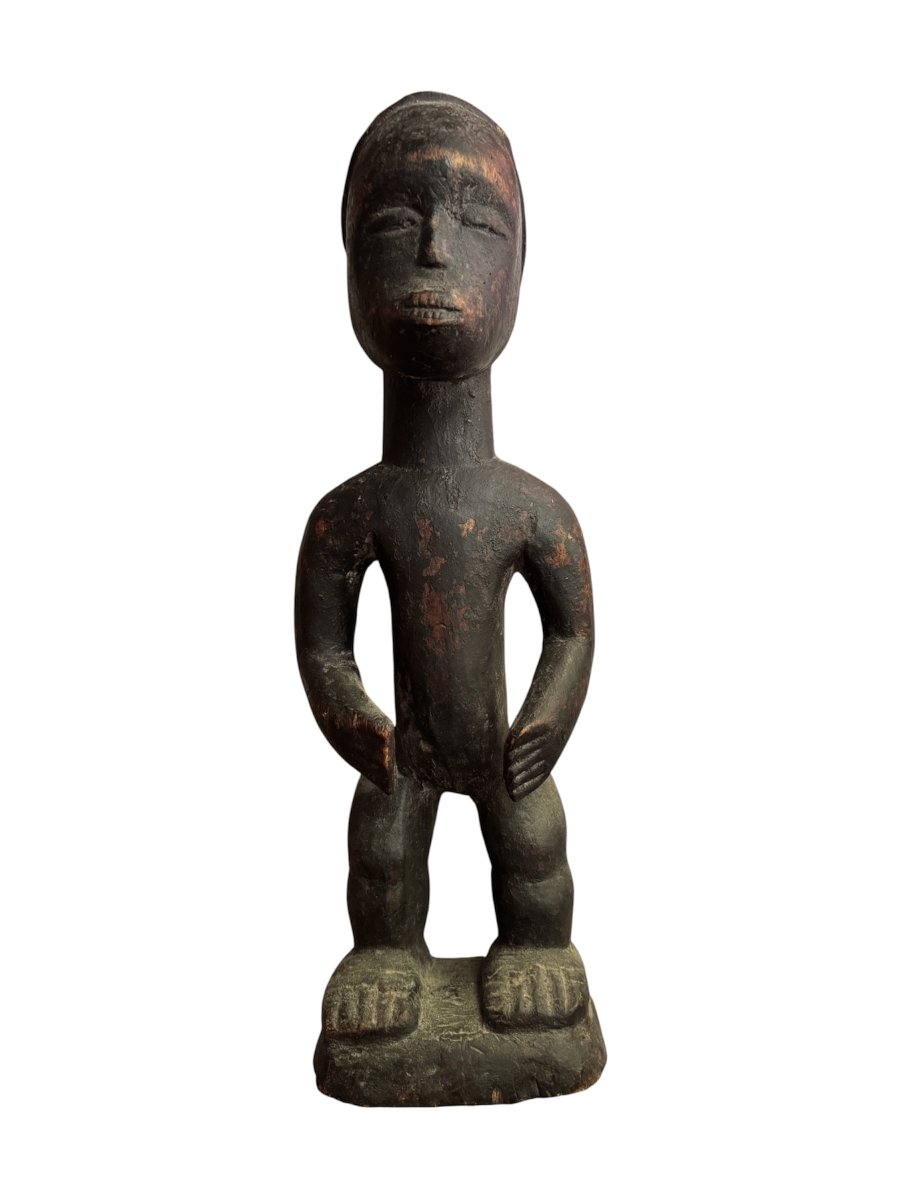 African Art, Primitive Art - Ancient Male Anthropomorphic Statue - Fetish, Curiosity
