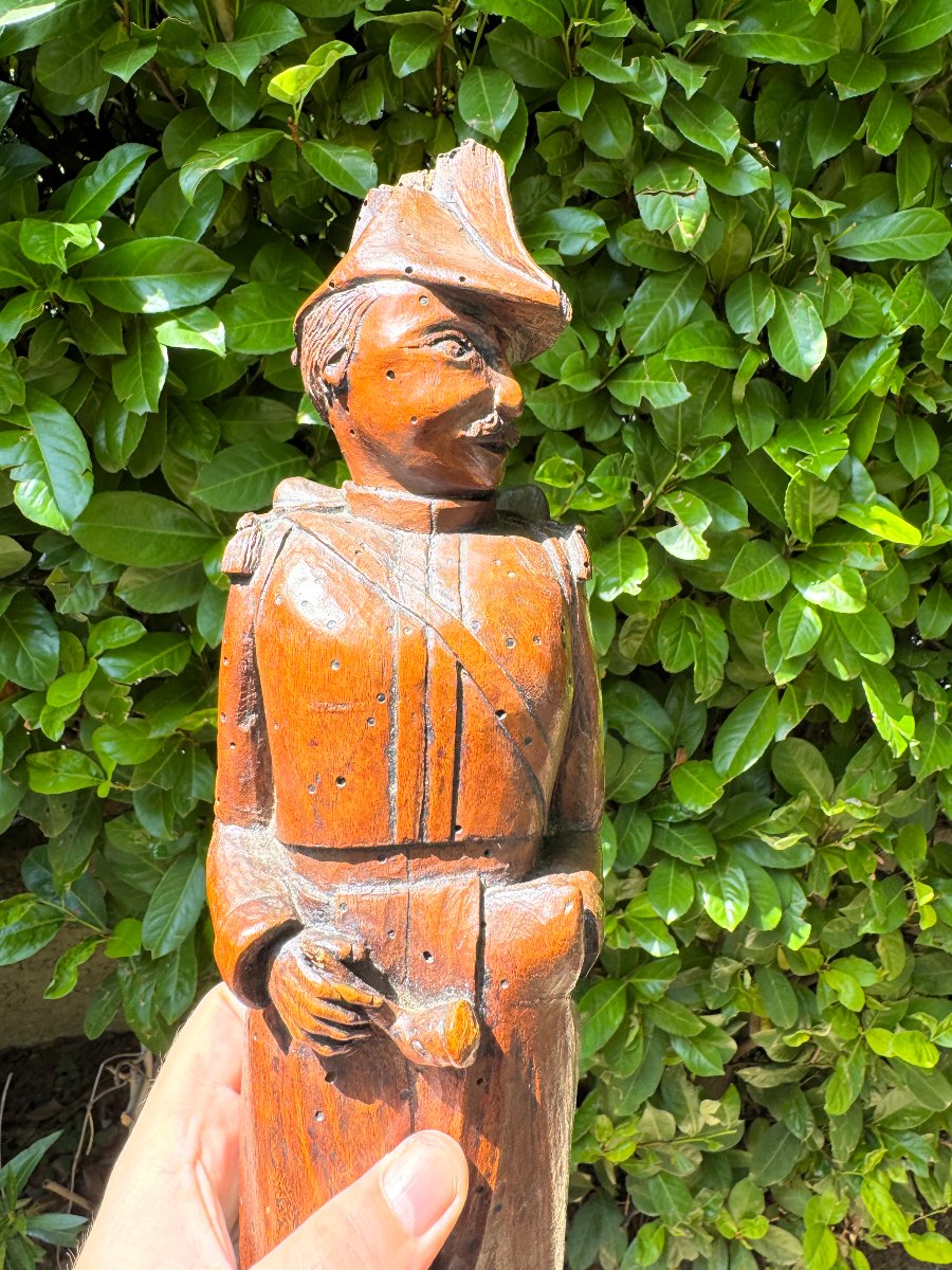 Musée –  Sculpture, Soldat napoléonien monoxyle sculpté – Art populaire – Napoléon-photo-4