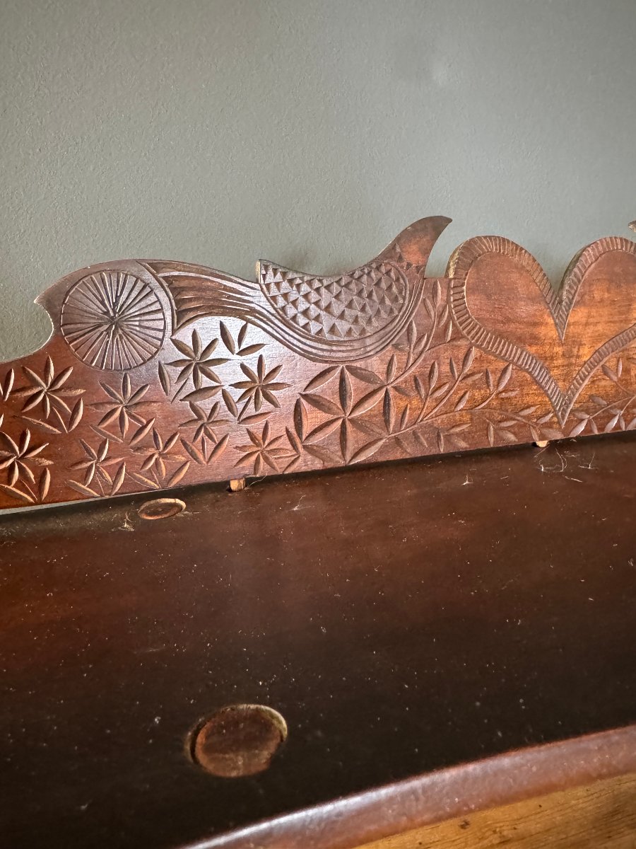 Museum - "shelf Of Love" With Birds And A Heart – Folk Art - Furniture - Wedding Keepsake-photo-4