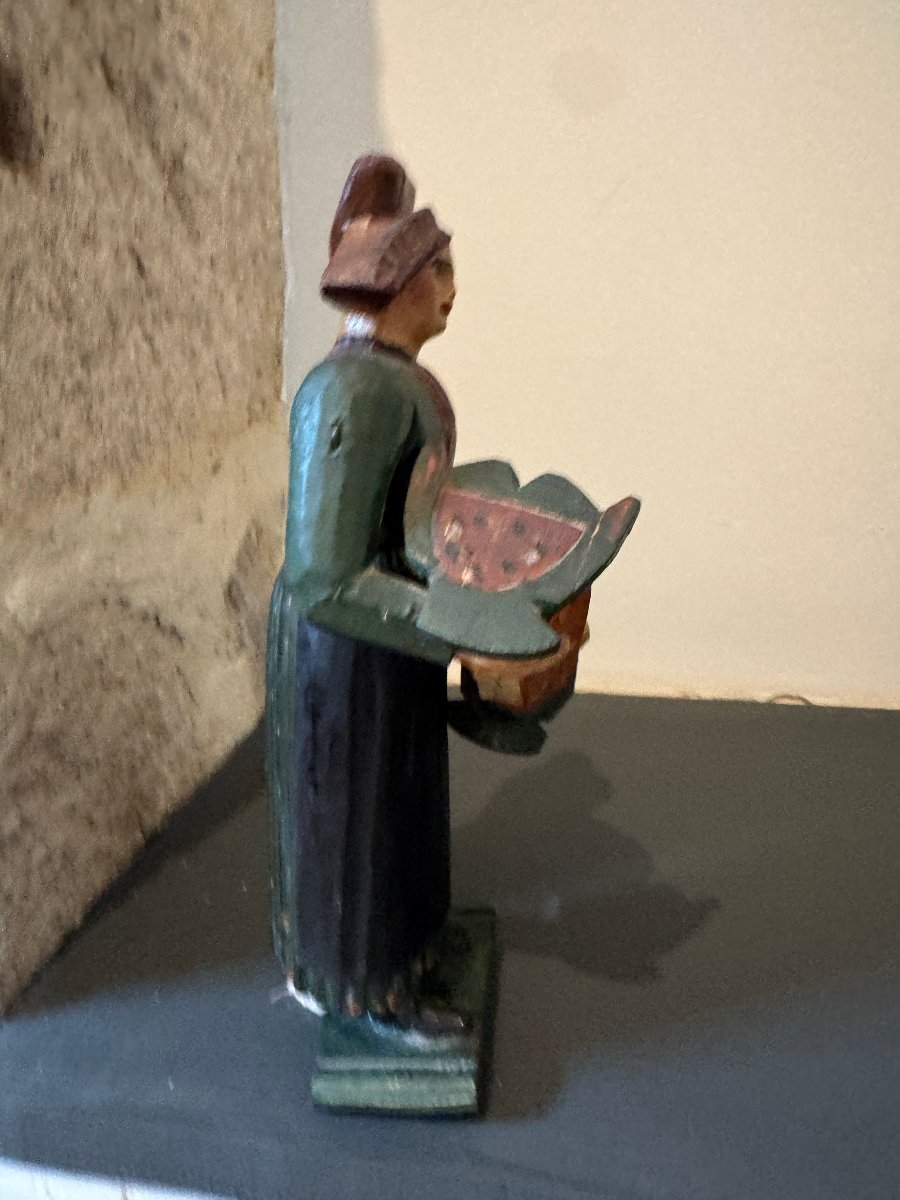 Museum – Bessans – Rare Articulated Figurine Of A Wet Nurse With A Cradle – Folk Art – Toy -photo-3