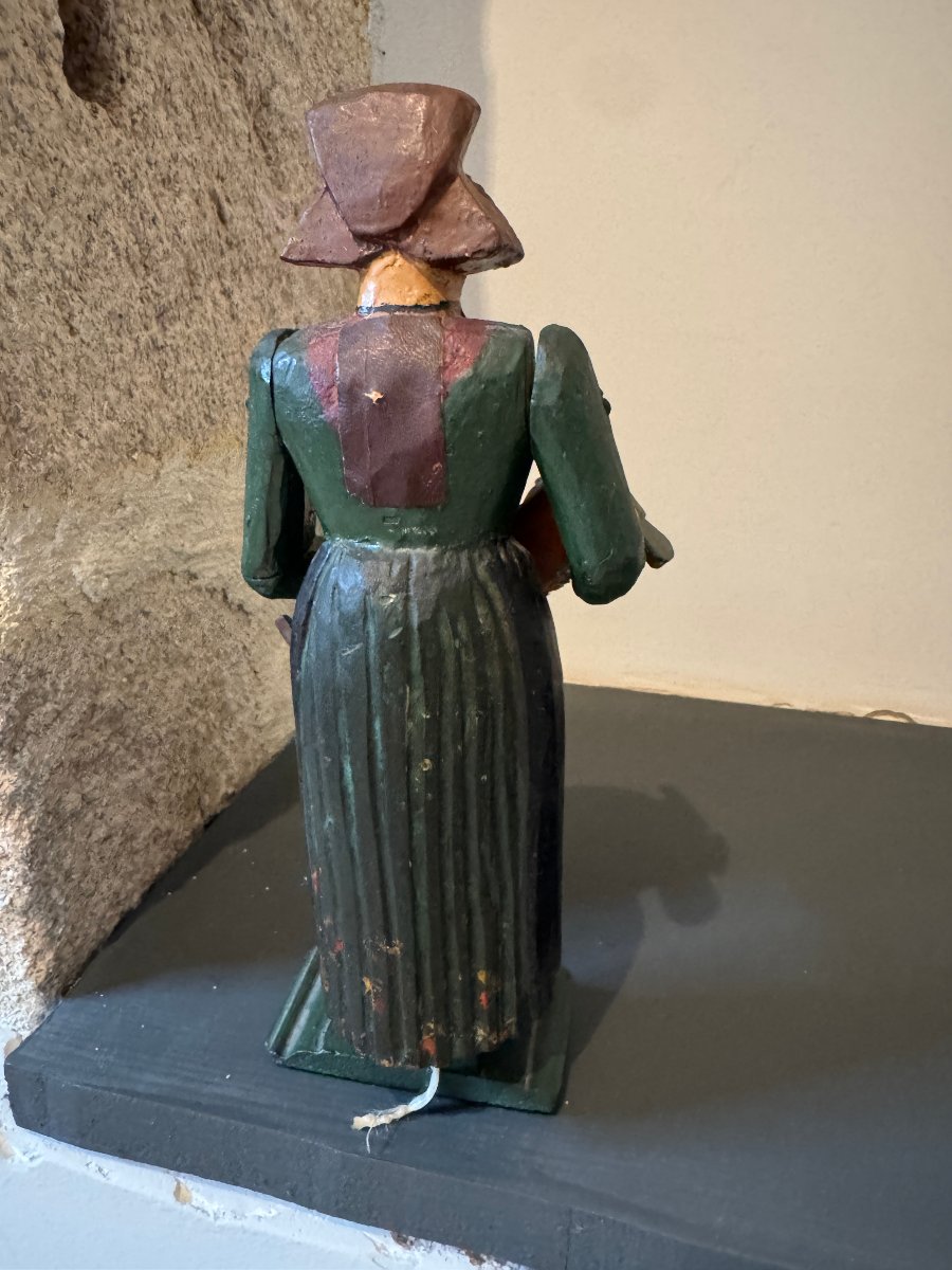 Museum – Bessans – Rare Articulated Figurine Of A Wet Nurse With A Cradle – Folk Art – Toy -photo-4