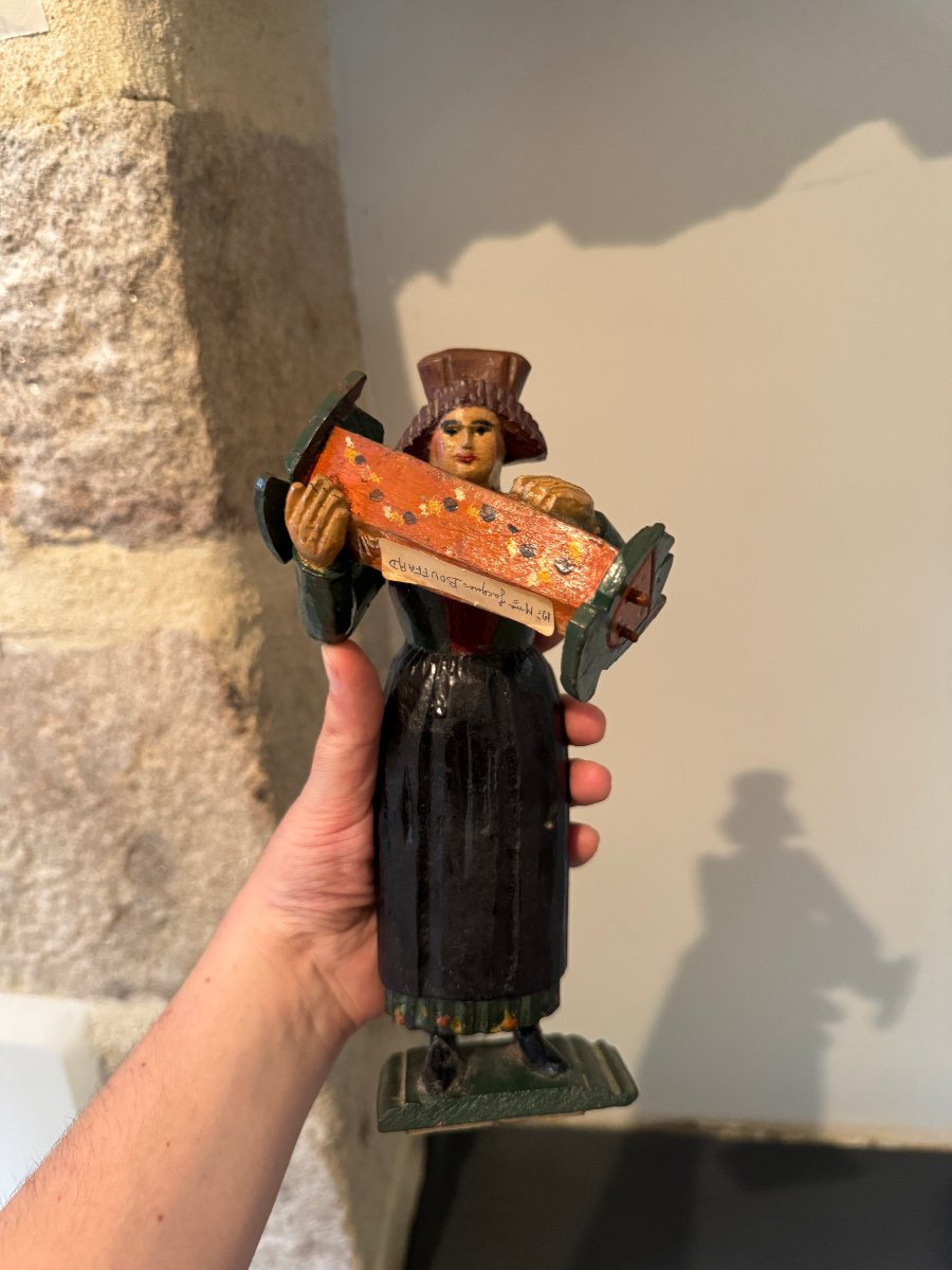 Museum – Bessans – Rare Articulated Figurine Of A Wet Nurse With A Cradle – Folk Art – Toy -photo-6