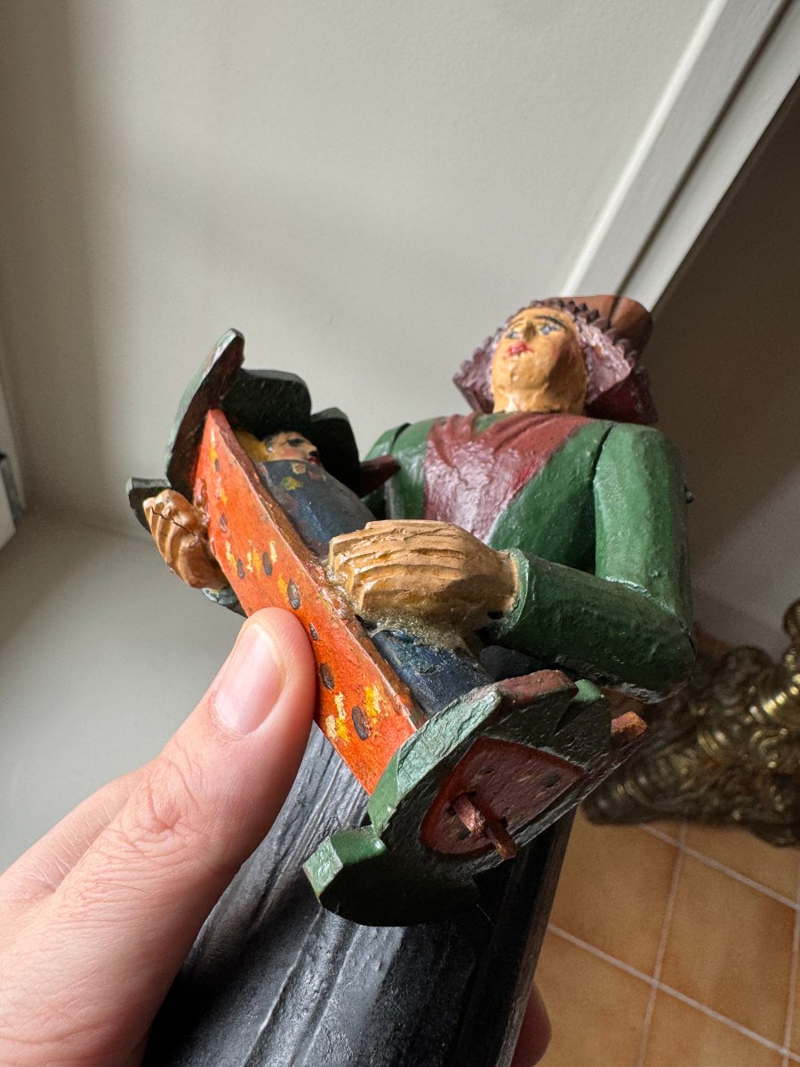 Museum – Bessans – Rare Articulated Figurine Of A Wet Nurse With A Cradle – Folk Art – Toy -photo-8