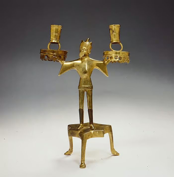  Rare bougeoir anthropomorphe à deux lumières – Renaissance – Haute Époque -Chandelier-photo-2