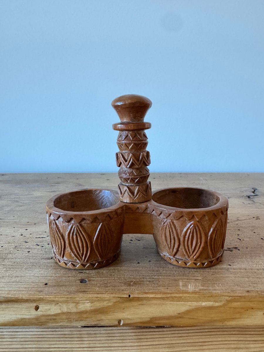 Sex, Curiosities – Hand-carved Boxwood Salt And Pepper Shakers – Curiosities - Folk Art-photo-2