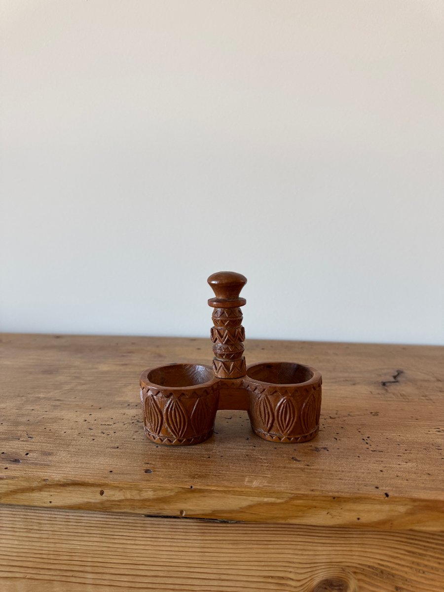 Sex, Curiosities – Hand-carved Boxwood Salt And Pepper Shakers – Curiosities - Folk Art-photo-3