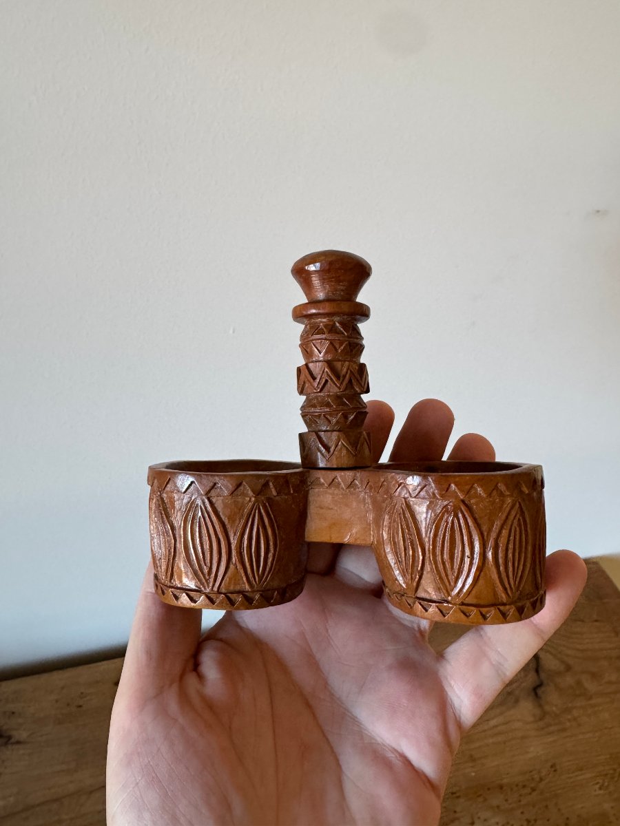 Sex, Curiosities – Hand-carved Boxwood Salt And Pepper Shakers – Curiosities - Folk Art-photo-4