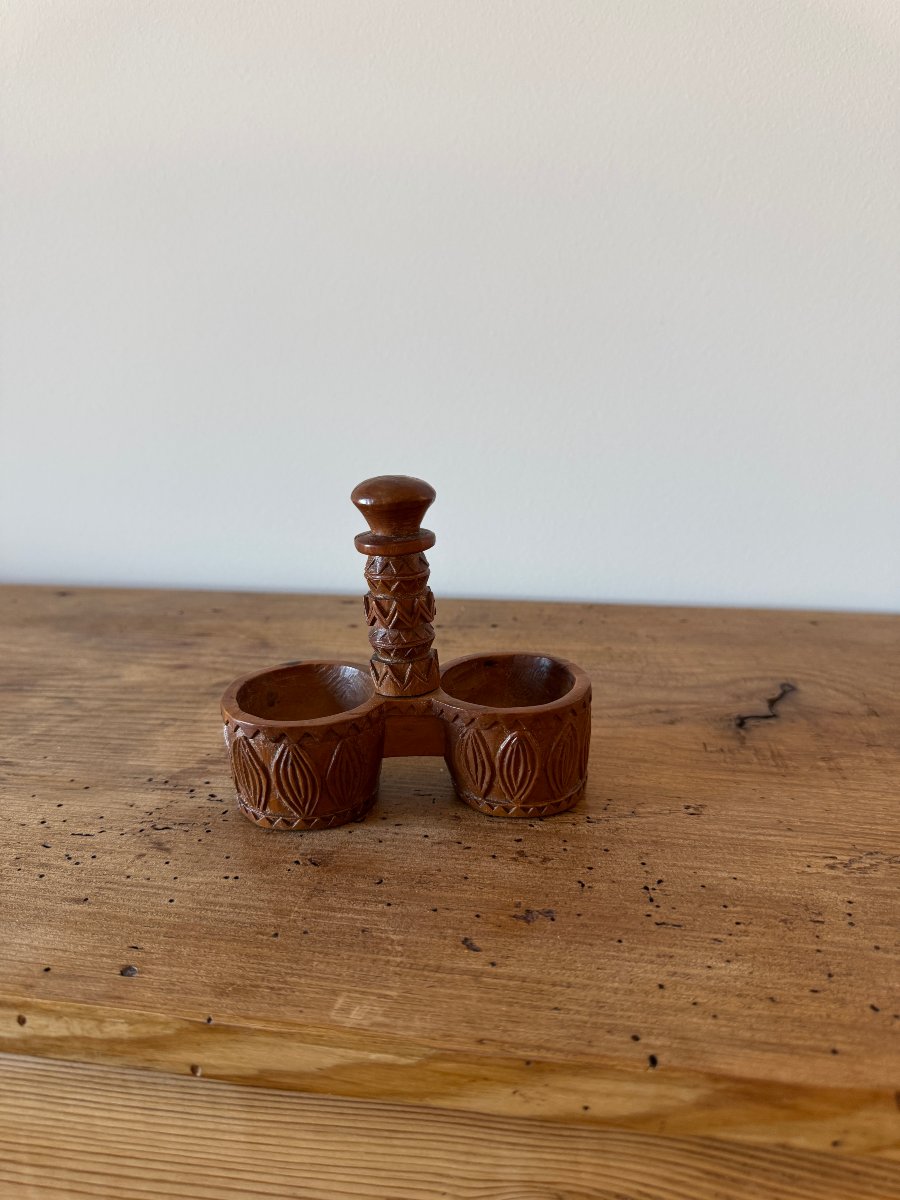 Sex, Curiosities – Hand-carved Boxwood Salt And Pepper Shakers – Curiosities - Folk Art-photo-5