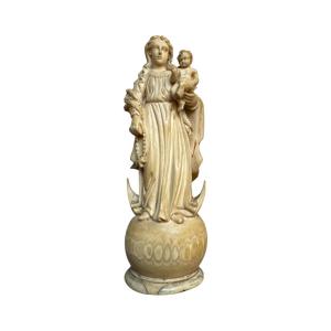 Sculpture, Statue &ndash; Vierge &agrave; L&rsquo;enfant &ndash; Immacul&eacute;e Conception &ndash; Goa, 1681 &ndash; Haute &eacute;poque