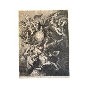 Engraving – Etching And Burin – Saint Michael Defeating The Rebel Angels – Haute époque