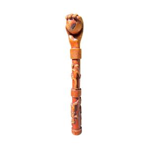 Musée – Casse-tête à personnages sculptés et inscriptions - Art populaire – Canne sculpté