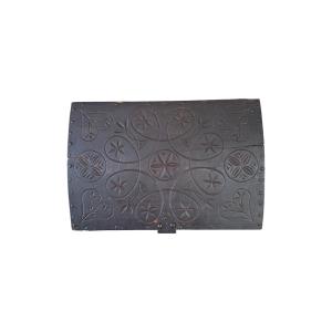 Coffre – Coffret de dentellière à système sculpté – Art populaire – Boîte d’amour