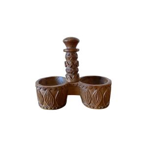 Sex, Curiosities – Hand-carved Boxwood Salt And Pepper Shakers – Curiosities - Folk Art