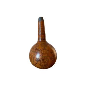 Museum - Polychrome Gourd-shaped Hunting Powder Flask – Folk Art - Heraldry