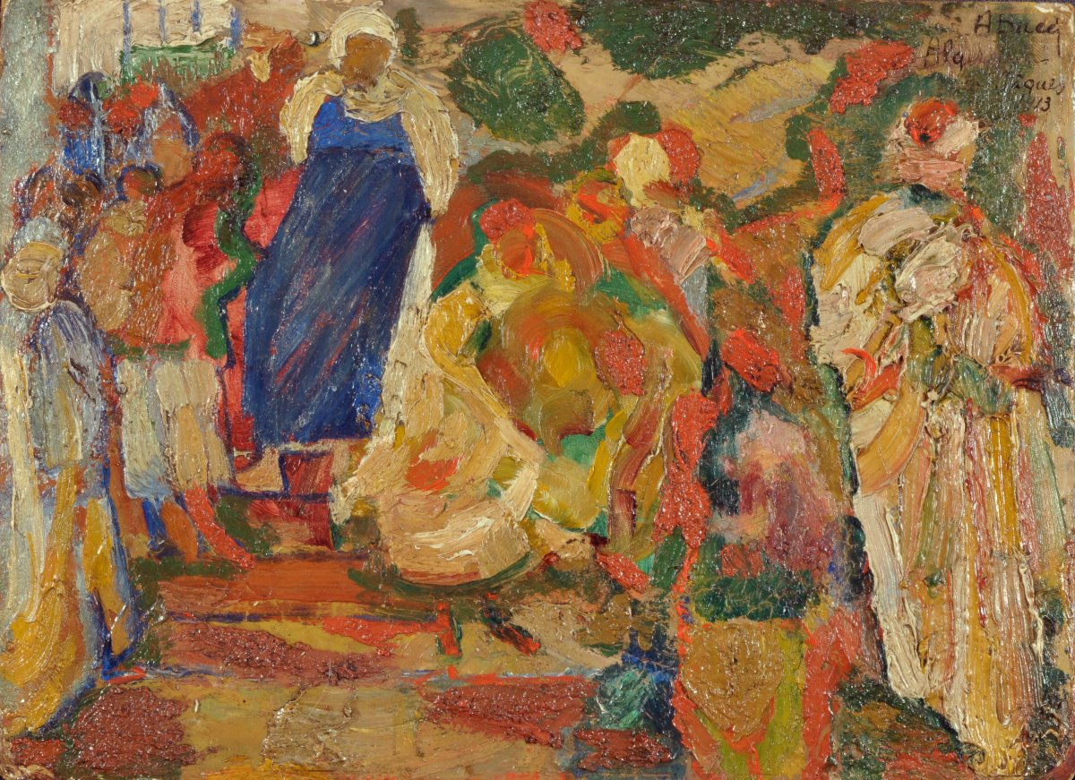 Anselmo Bucci (fossombrone, 1887 – Monza, 1955). Dispute Among Arabs, Algiers, 1913