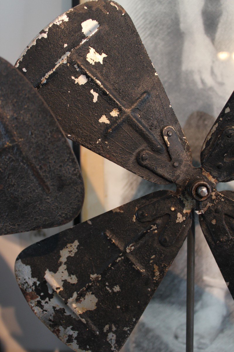 'industrial Flowers' - Collection Of 10 Old Patinated Industrial Ventilation Propellers-photo-4