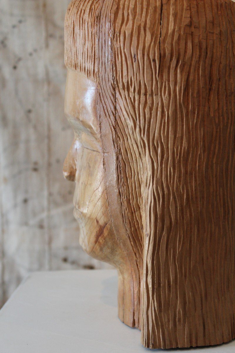 Folk Art Wooden Head-photo-3