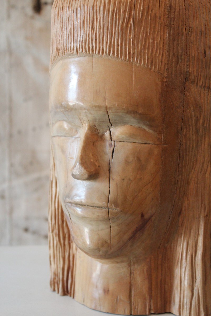 Folk Art Wooden Head-photo-4