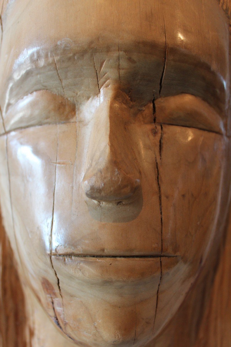 Folk Art Wooden Head-photo-2