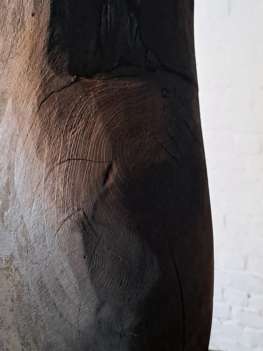 'face 2 Face' - Sculpture Abstraite En Bois Eboniser-photo-7