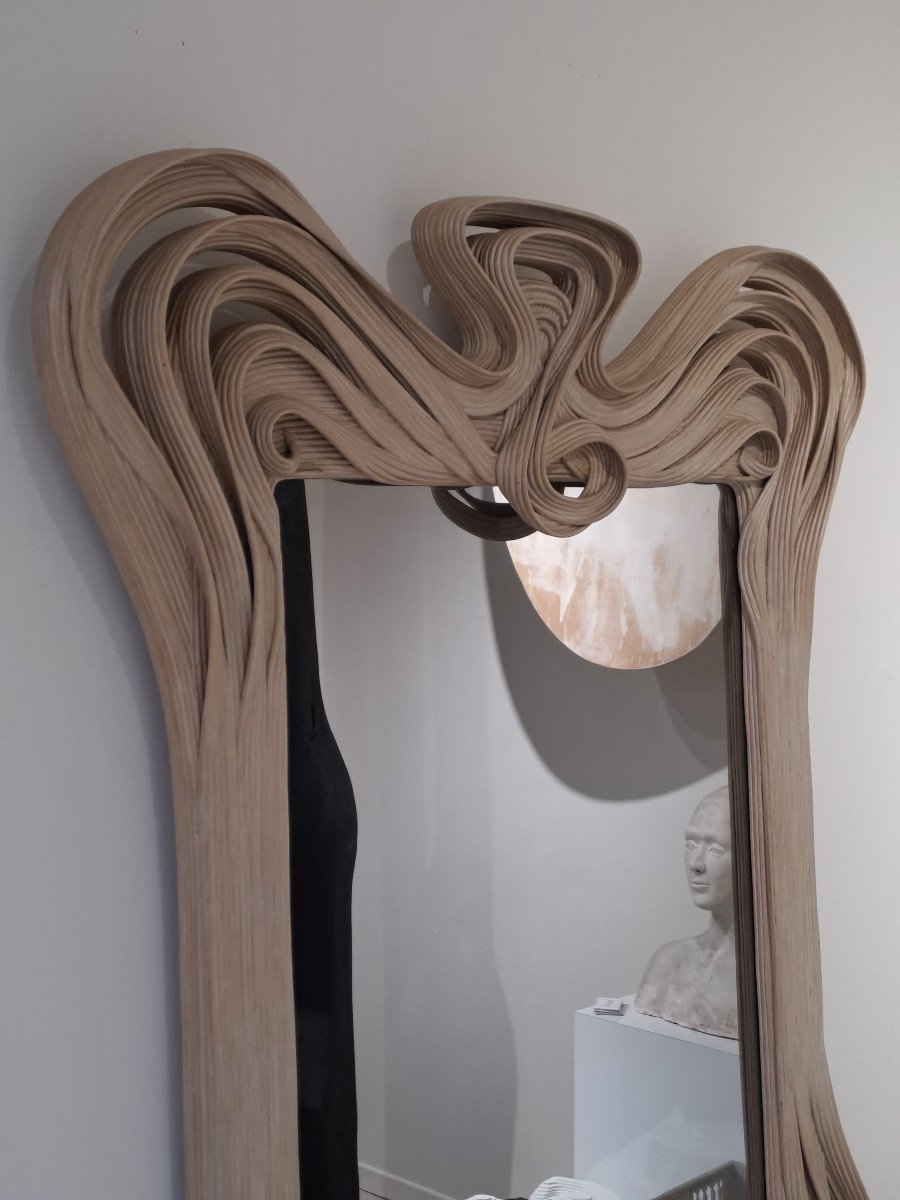 Sculptural Consoletable And Mirror By Betty Cobonpue-photo-2